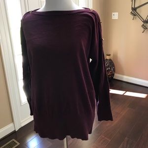 Maroon GAP sweater with stud accents on shoulders
